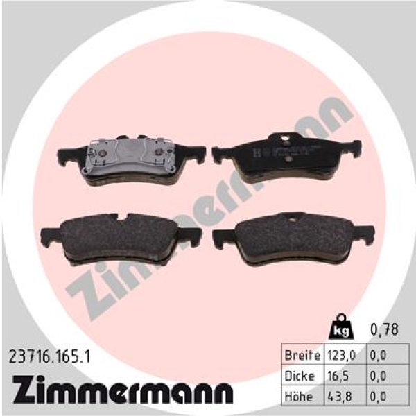 Zimmermann Brake pads for MINI MINI (R50, R53) rear