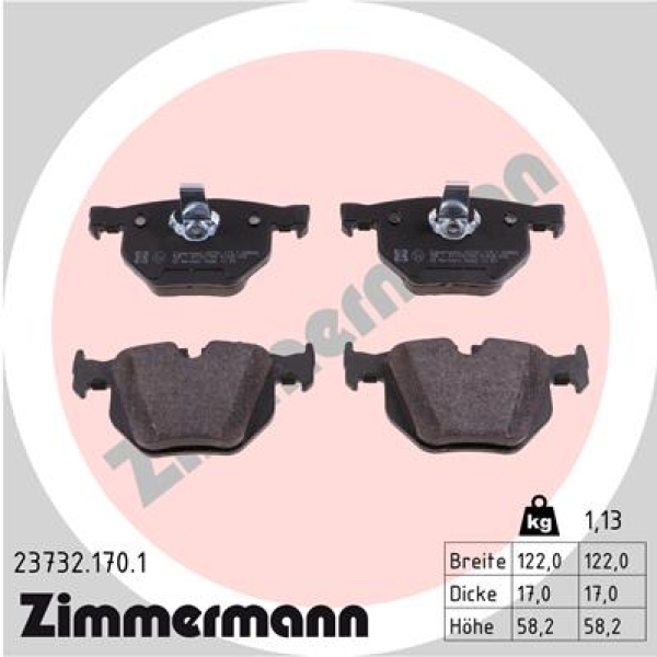 Zimmermann Brake pads for BMW 6 Cabriolet (E64) rear