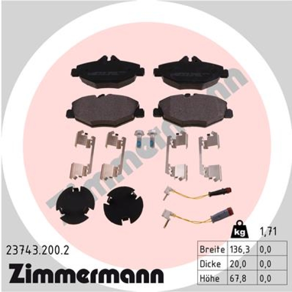 Zimmermann Brake pads for MERCEDES-BENZ E-KLASSE T-Model (S211) front