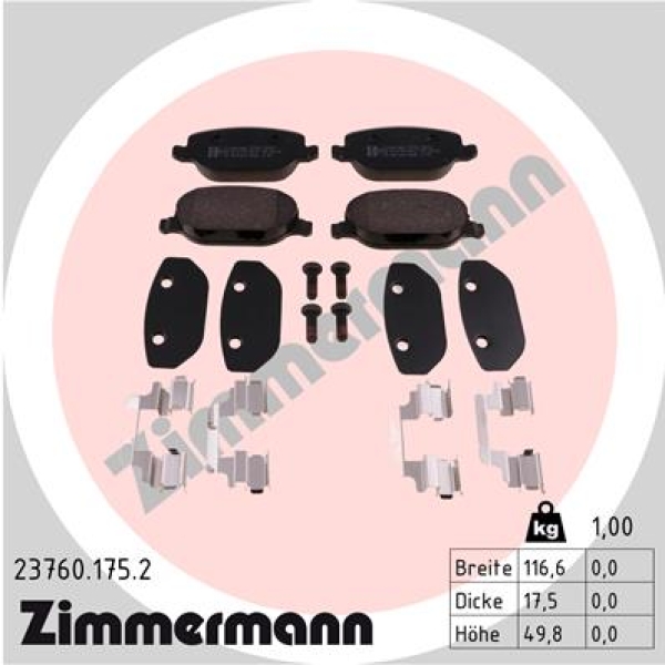 Zimmermann Brake pads for ALFA ROMEO 159 (939_) rear