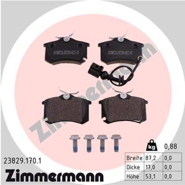 Zimmermann Brake pads for SKODA FABIA I (6Y2) rear