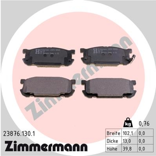 Zimmermann Brake pads for MAZDA MX-5 II (NB) rear
