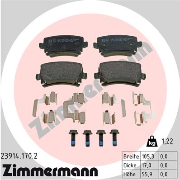Zimmermann Brake pads for AUDI A6 Avant (4F5, C6) rear