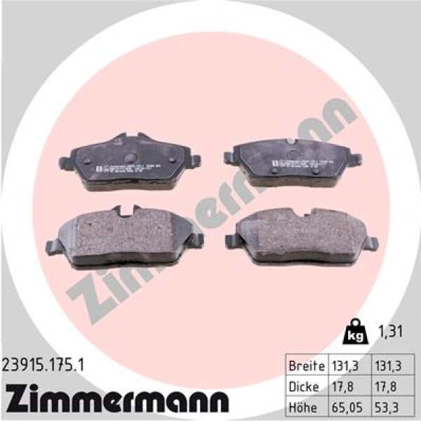 Zimmermann Bremsbeläge für MINI MINI (F55) vorne