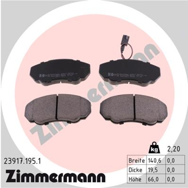 Zimmermann Brake pads for CITROËN JUMPER Bus (244, Z_) front