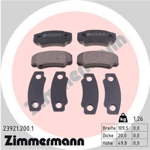 Zimmermann Brake pads for CITROËN JUMPER Bus (244, Z_) rear