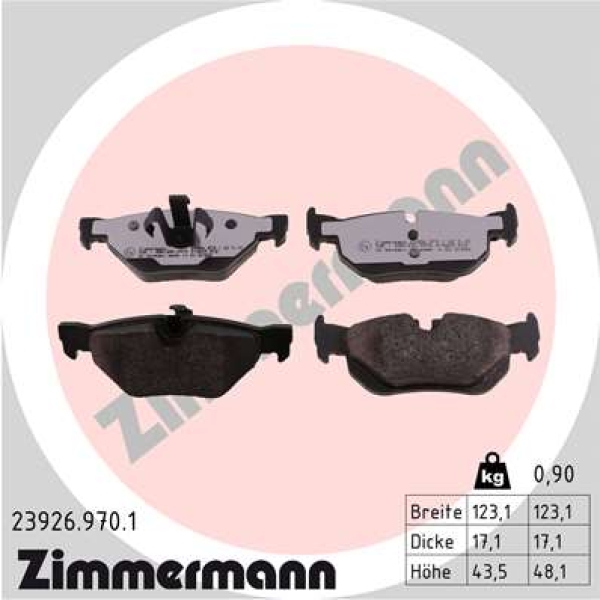 Zimmermann rd:z Bremsbeläge für BMW 1 Coupe (E82) hinten