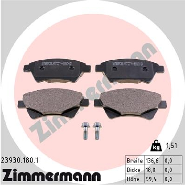Zimmermann Brake pads for RENAULT MEGANE II Coupé-Cabriolet (EM0/1_) front