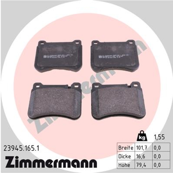 Zimmermann Brake pads for MERCEDES-BENZ C-KLASSE T-Model (S202) front
