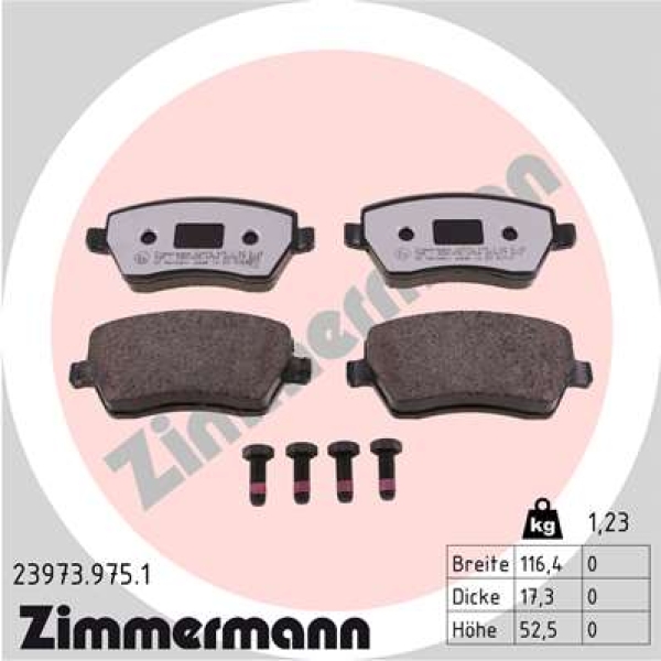 Zimmermann rd:z Brake pads for DACIA LODGY front