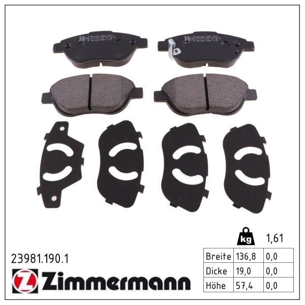 Zimmermann Brake pads for OPEL CORSA D Van (S07) front