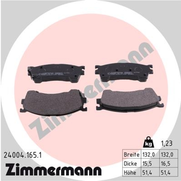 Zimmermann Brake pads for FORD USA PROBE II (ECP) front