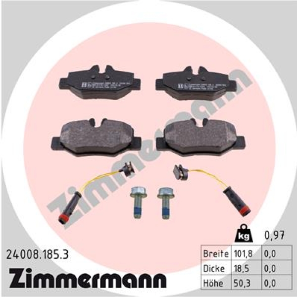 Zimmermann Brake pads for MERCEDES-BENZ VITO Bus (W639) rear