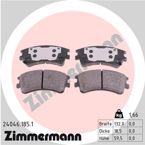 Zimmermann Brake pads for MAZDA 6 Hatchback (GG) front