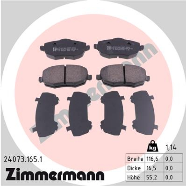 Zimmermann Brake pads for LANCIA YPSILON (843_) front