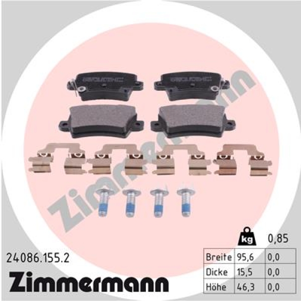 Zimmermann Brake pads for HONDA CIVIC VIII Hatchback (FN, FK) rear