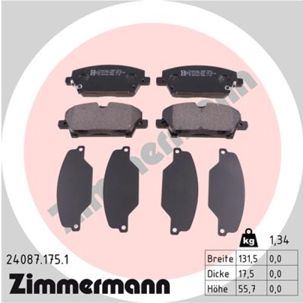 Zimmermann Brake pads for HONDA CIVIC VIII Hatchback (FN, FK) front