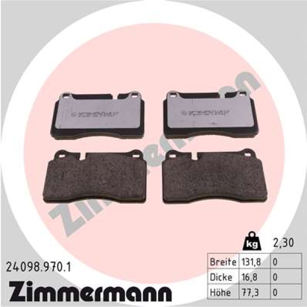 Zimmermann rd:z Brake pads for SEAT LEON SC (5F5) front