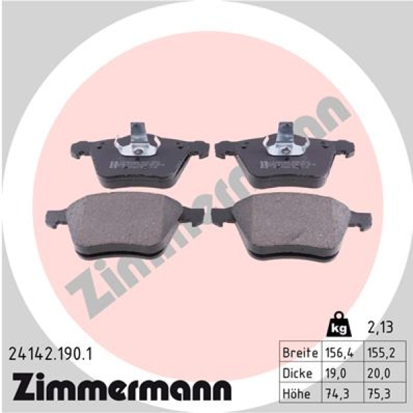 Zimmermann Brake pads for VOLVO S80 II (124) front