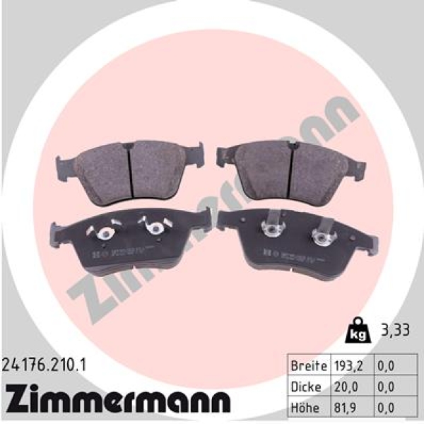 Zimmermann Brake pads for MERCEDES-BENZ M-KLASSE (W164) front