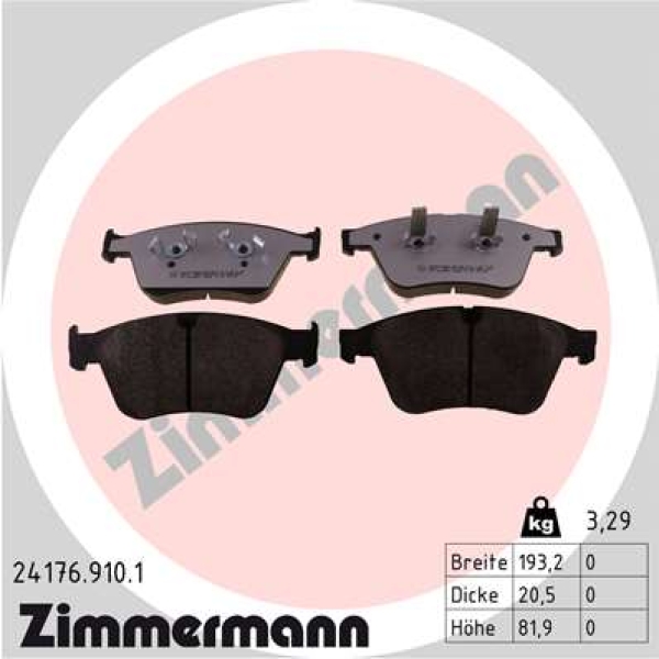 Zimmermann rd:z Brake pads for MERCEDES-BENZ M-KLASSE (W164) front