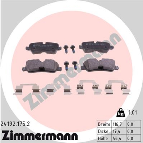 Zimmermann Brake pads for LAND ROVER DISCOVERY III (L319) rear