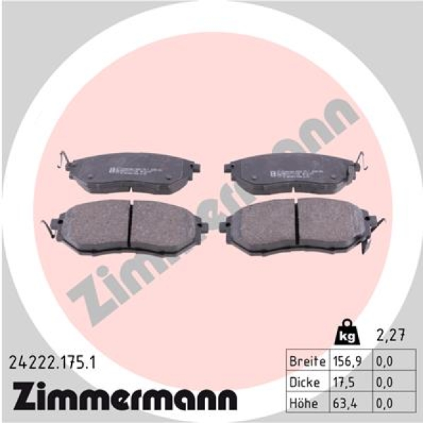 Zimmermann Brake pads for SUBARU FORESTER (SJ_) front