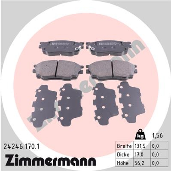 Zimmermann Bremsbeläge für MAZDA 6 Stufenheck (GG) vorne