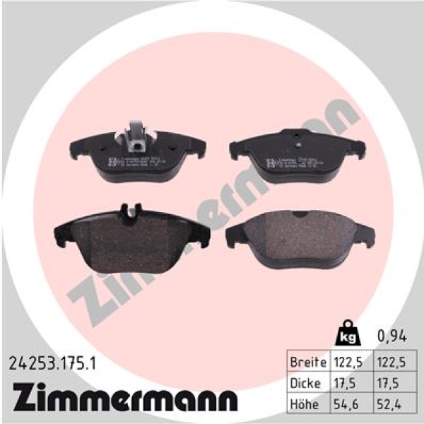 Zimmermann Brake pads for MERCEDES-BENZ C-KLASSE (W204) rear