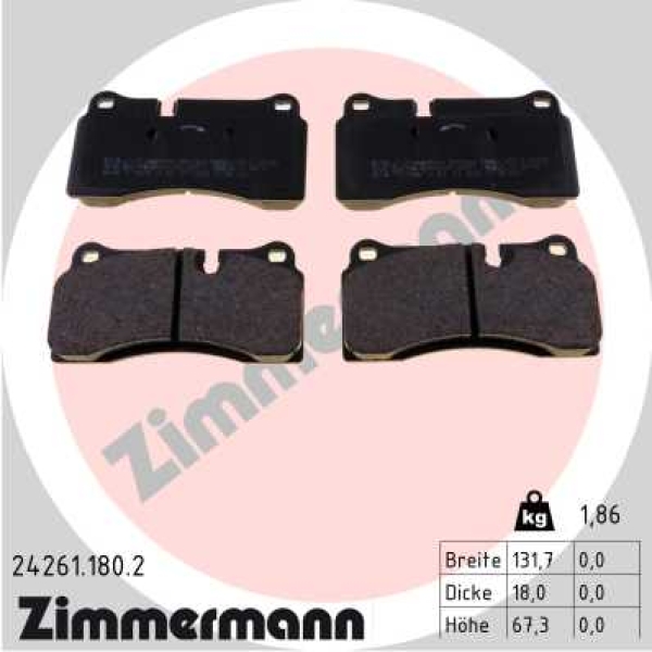 Zimmermann Brake pads for LAMBORGHINI GALLARDO SPYDER rear