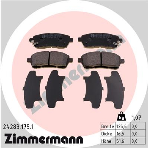 Zimmermann Brake pads for MAZDA 2 (DE_, DH_3) front