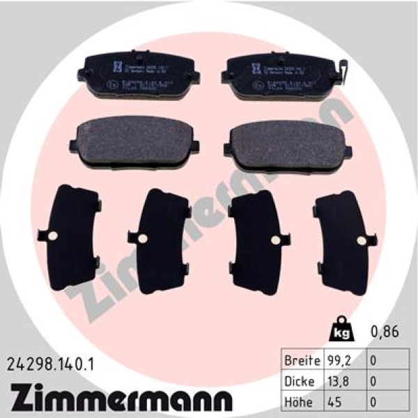 Zimmermann Brake pads for FIAT 124 Spider (348_) rear