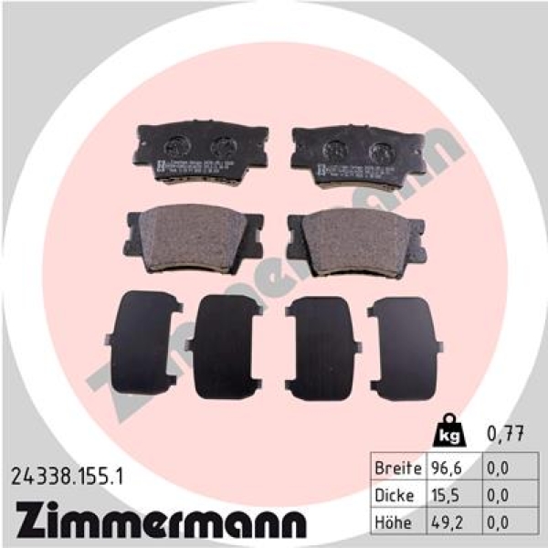 Zimmermann Brake pads for TOYOTA RAV 4 III (_A3_) rear