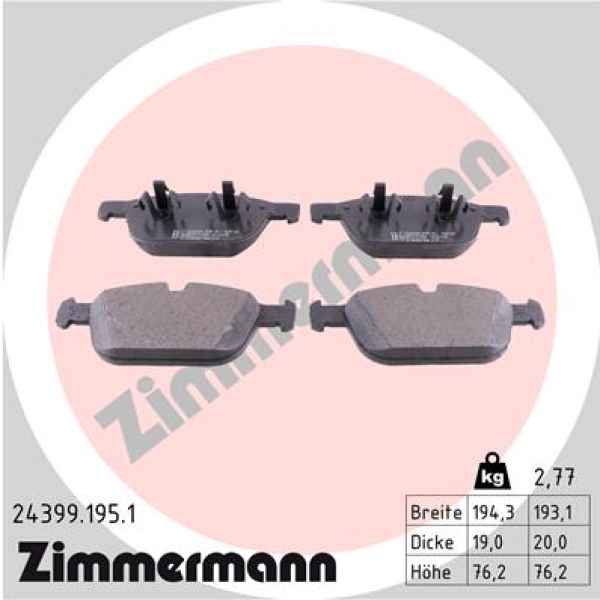 Zimmermann Brake pads for VOLVO XC90 I (275) front