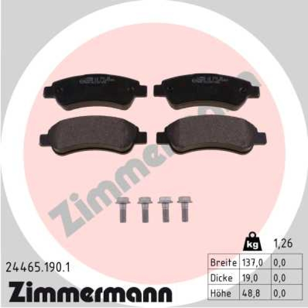 Zimmermann Bremsbeläge für CITROËN JUMPER Pritsche/Fahrgestell hinten
