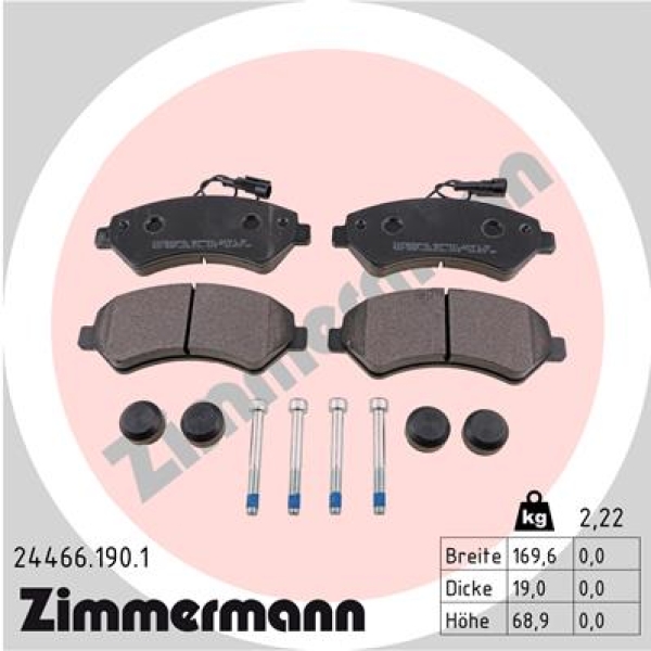 Zimmermann Bremsbeläge für PEUGEOT BOXER Pritsche/Fahrgestell vorne