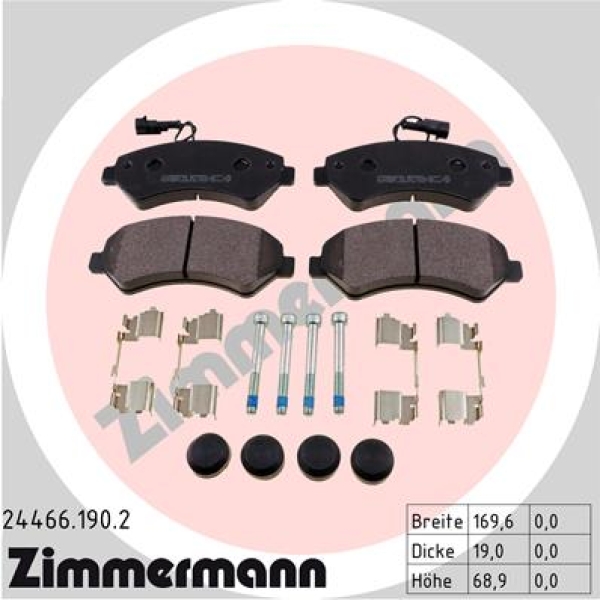Zimmermann Brake pads for CITROËN JUMPER Pritsche/Fahrgestell front