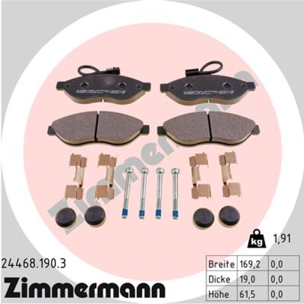 Zimmermann Brake pads for CITROËN JUMPER Bus front