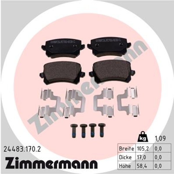 Zimmermann Brake pads for AUDI Q3 (8UB, 8UG) rear