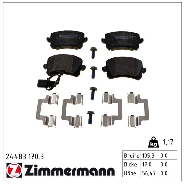 Zimmermann Brake pads for AUDI Q3 (8UB, 8UG) rear