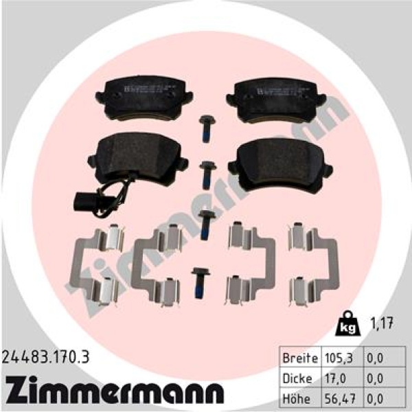 Zimmermann Brake pads for AUDI Q3 (8UB, 8UG) rear