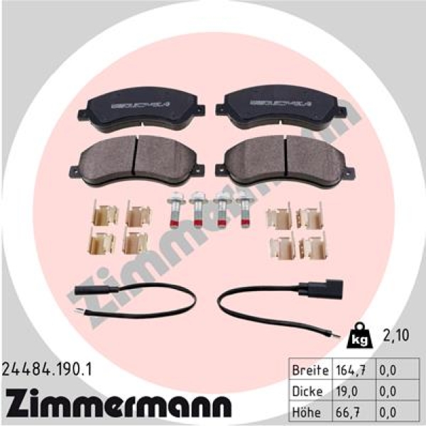 Zimmermann Brake pads for FORD TRANSIT Kasten (FA_ _) front