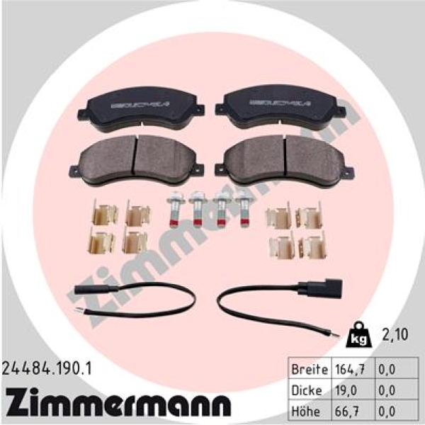 Zimmermann Brake pads for FORD TRANSIT TOURNEO front