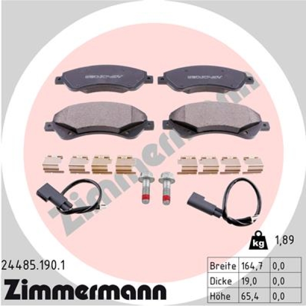 Zimmermann Brake pads for FORD TRANSIT Kasten (FA_ _) front