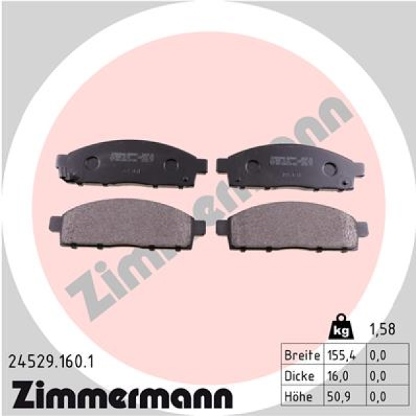 Zimmermann Brake pads for MITSUBISHI L200 (KJ_, KK_, KL_) front
