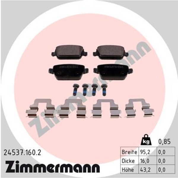 Zimmermann Brake pads for FORD GALAXY (WM) rear