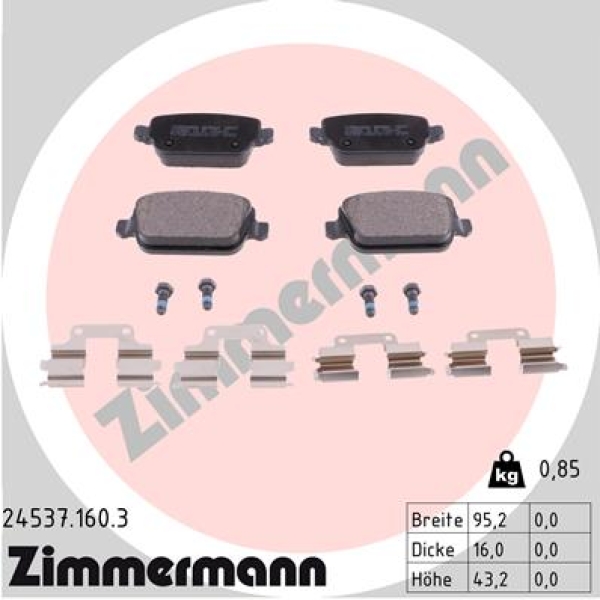 Zimmermann Brake pads for LAND ROVER FREELANDER 2 (L359) rear