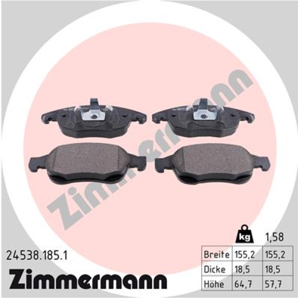 Zimmermann Brake pads for PEUGEOT PARTNER Tepee front