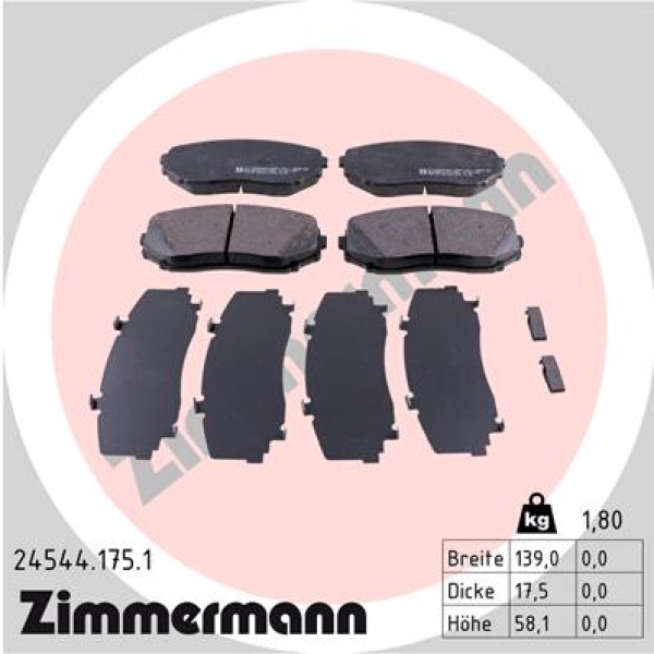 Zimmermann Brake pads for MAZDA CX-9 (TB) front