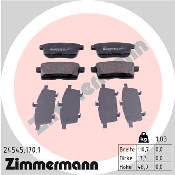 Zimmermann Brake pads for MAZDA CX-9 (TB) rear